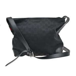 Gucci GG Canvas Original Messenger Shoulder Bag Black